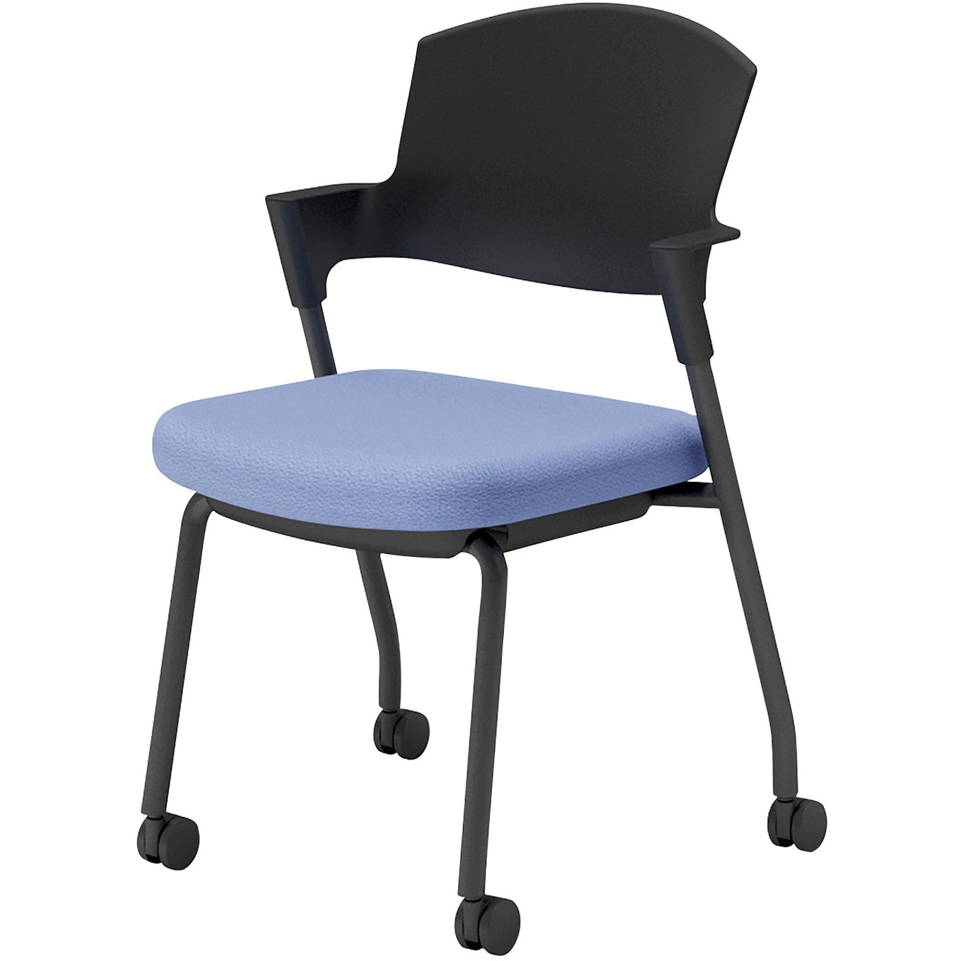 K17-B21SW-62X2 会議用イス プロッティ キャスター 背樹脂タイプ(配送・組立サービス付き) コクヨ スタッキング可(4脚) 肘掛あり ブラック ナイロンキャスター 質量6.4kg  K17-B21SW-62X2