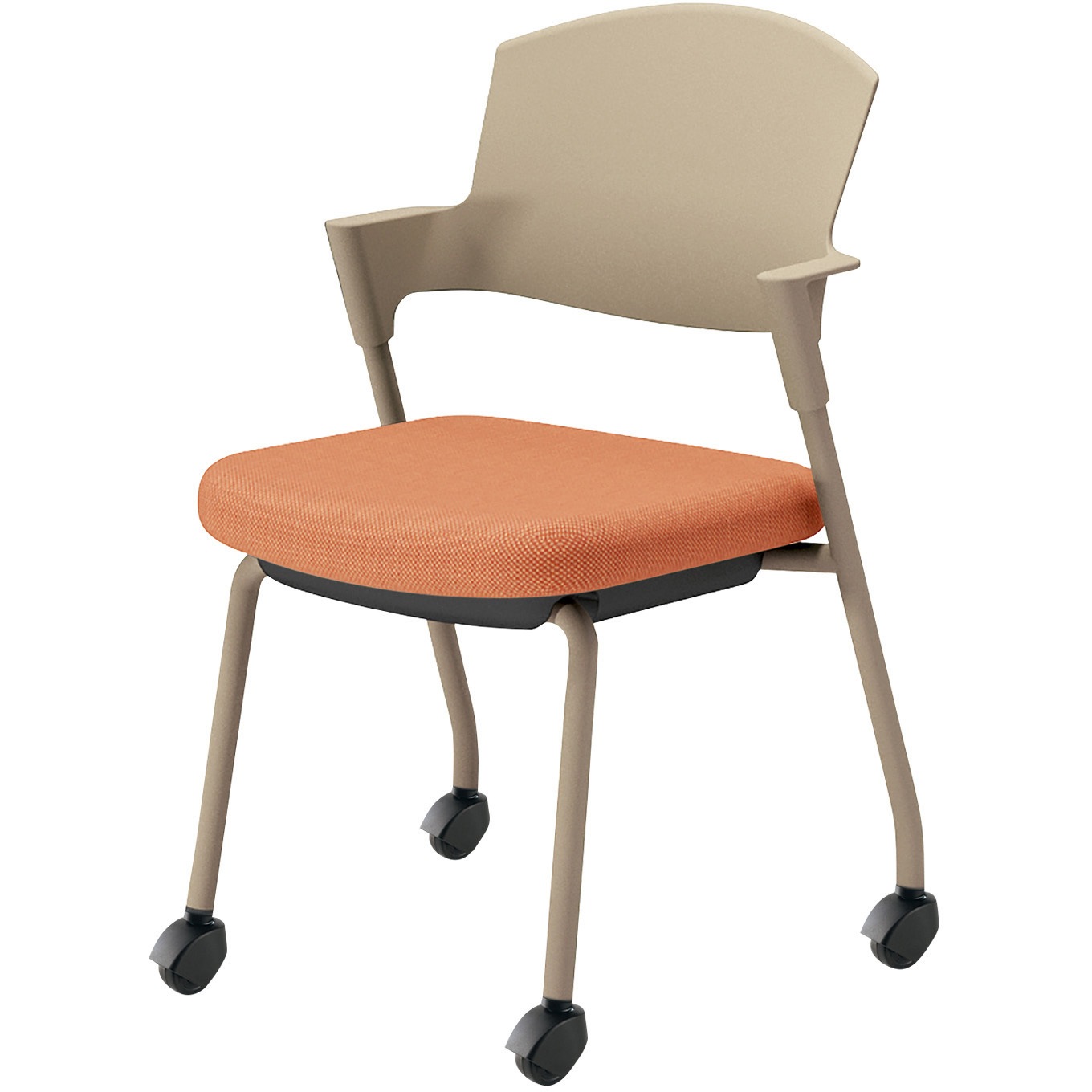 K17-Z21CG-0YX2 会議用イス プロッティ キャスター 背樹脂タイプ(配送・組立サービス付き) コクヨ スタッキング可(4脚) 肘掛あり ベージュ ゴム単輪キャスター 質量6.6kg  K17-Z21CG-0YX2 35,980円