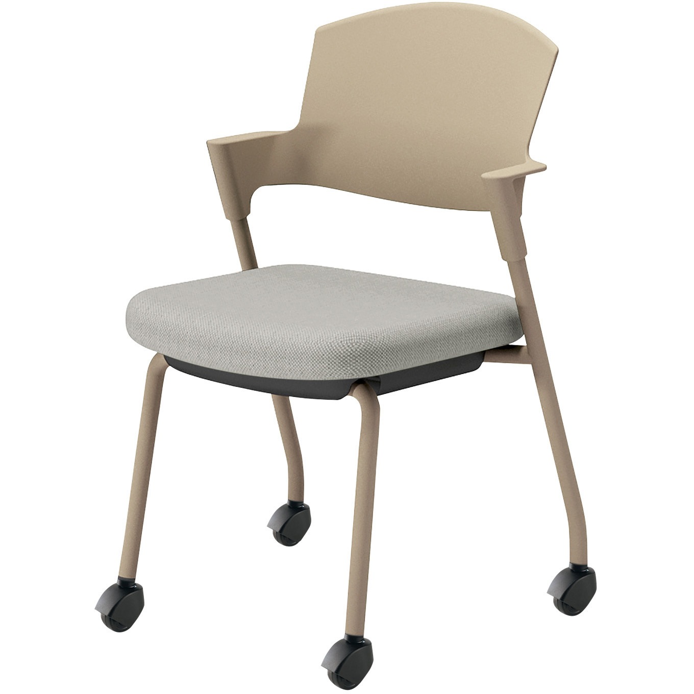 K17-Z21CG-E2X2 会議用イス プロッティ キャスター 背樹脂タイプ(配送・組立サービス付き) コクヨ スタッキング可(4脚) 肘掛あり ベージュ ゴム単輪キャスター 質量6.6kg  K17-Z21CG-E2X2 26,985円