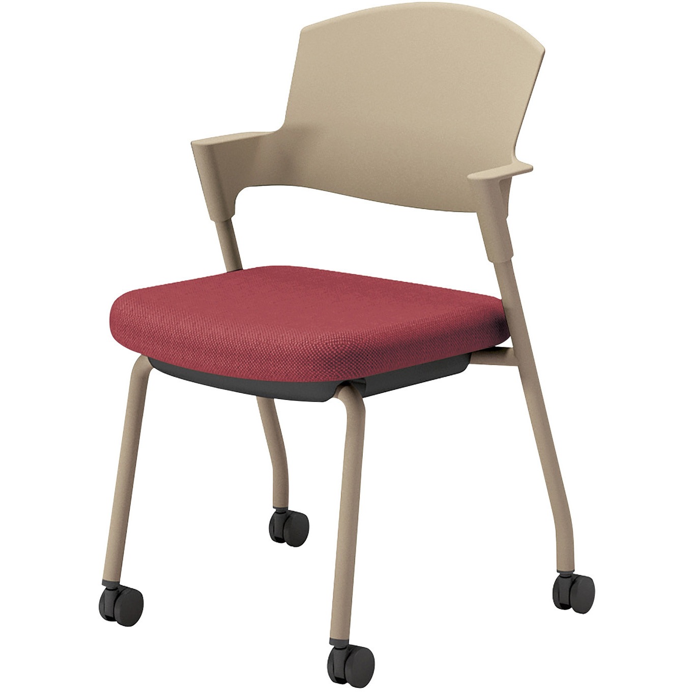 K17-Z21CW-AGX2 会議用イス プロッティ キャスター 背樹脂タイプ(配送・組立サービス付き) コクヨ スタッキング可(4脚) 肘掛あり ベージュ ナイロンキャスター 質量6.3kg  K17-Z21CW-AGX2