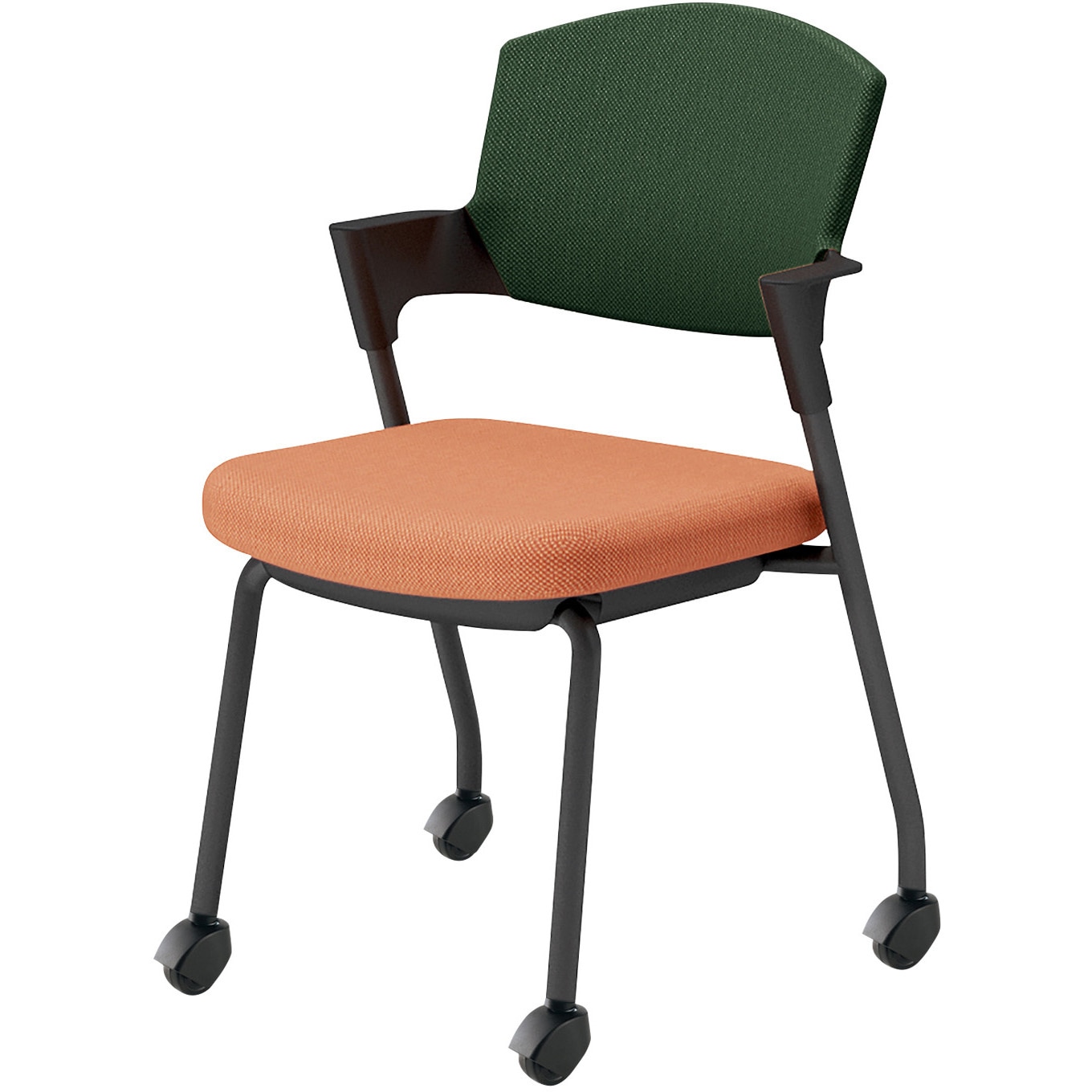 K17-B22CG-0YQ62 会議用イス プロッティ キャスター背座クッションタイプ(配送・組立サービス付き) コクヨ ブラック スタッキング可(4脚) 肘掛あり K17-B22CG-0YQ62