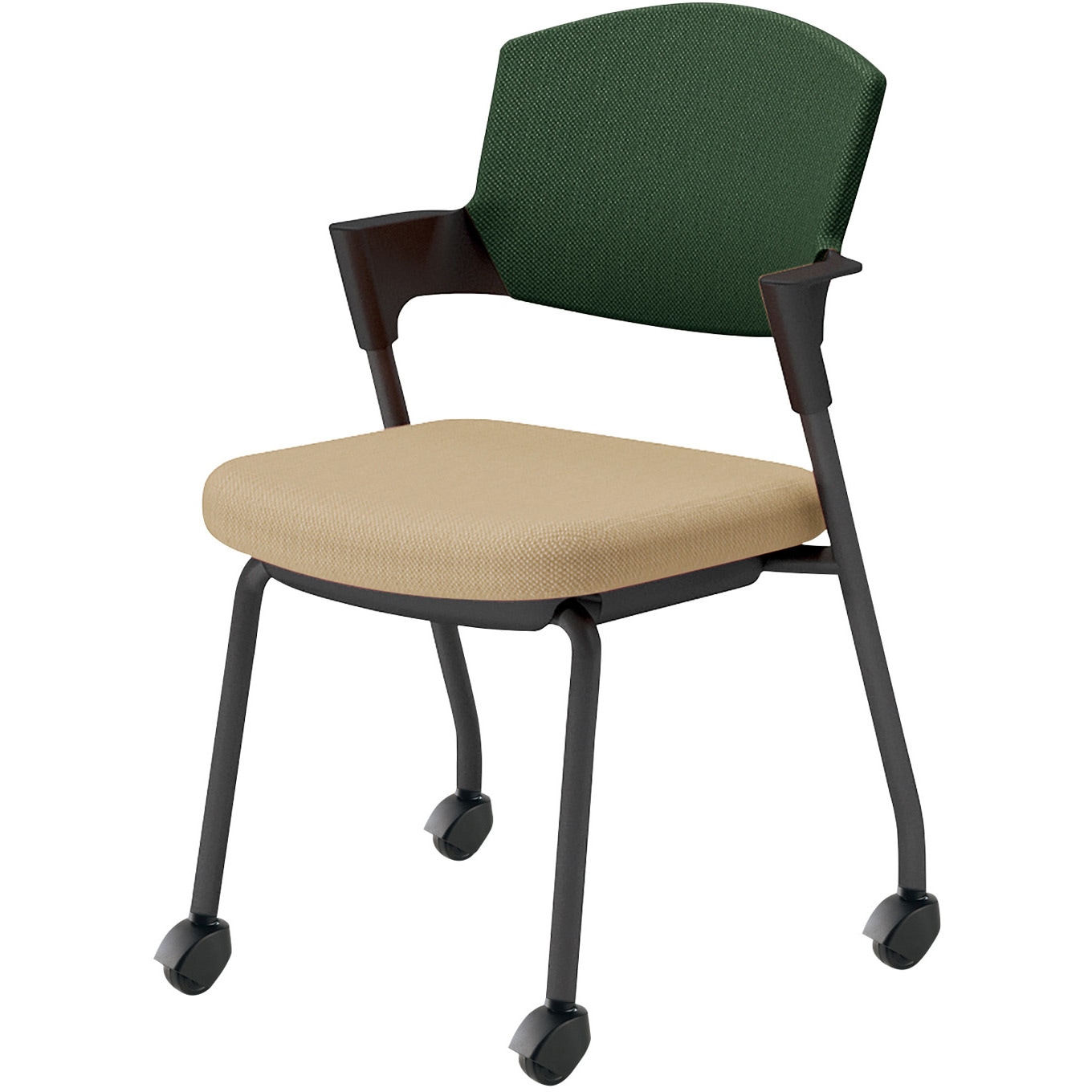 K17-B22CG-1KQ62 会議用イス プロッティ キャスター背座クッションタイプ(配送・組立サービス付き) コクヨ ブラック スタッキング可(4脚) 肘掛あり K17-B22CG-1KQ62