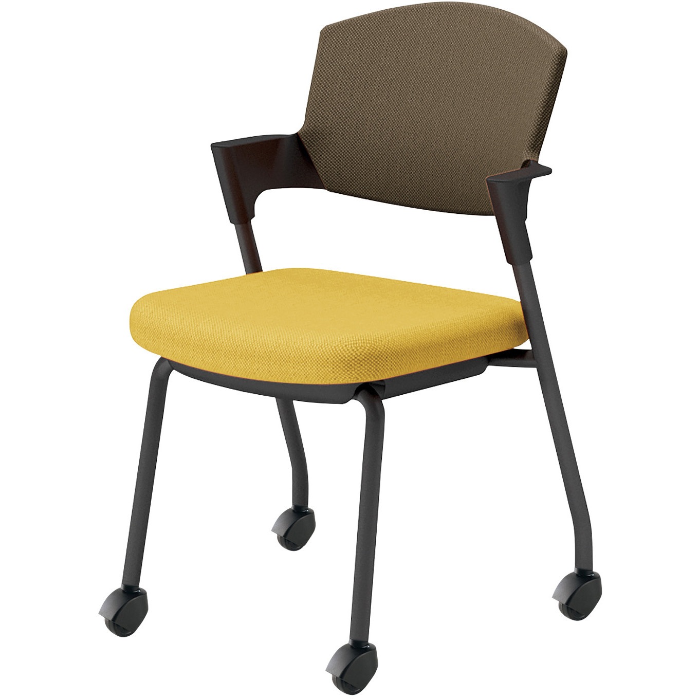 K17-B22CG-1SM62 会議用イス プロッティ キャスター背座クッションタイプ(配送・組立サービス付き) コクヨ ブラック スタッキング可(4脚) 肘掛あり K17-B22CG-1SM62