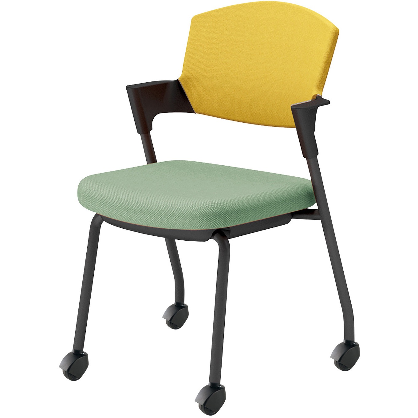 K17-B22CG-2J1S2 会議用イス プロッティ キャスター背座クッションタイプ(配送・組立サービス付き) コクヨ ブラック スタッキング可(4脚) 肘掛あり K17-B22CG-2J1S2