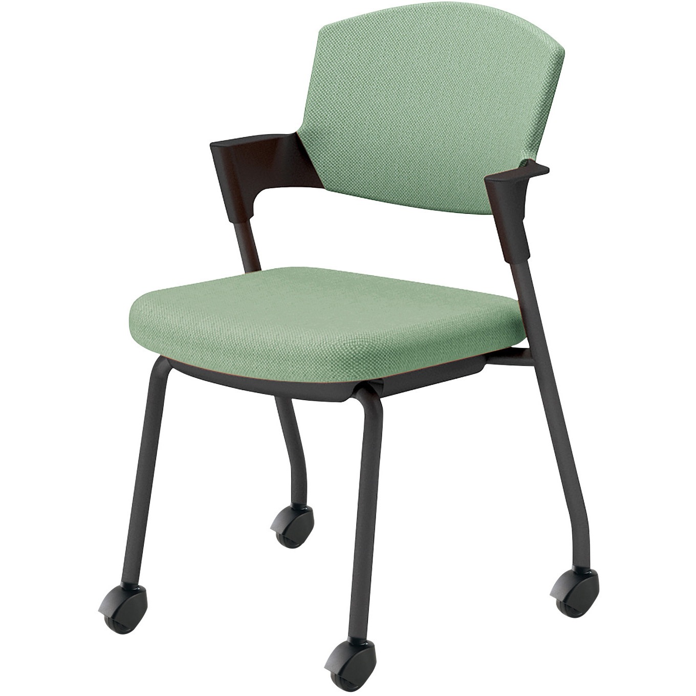 K17-B22CG-2J2J2 会議用イス プロッティ キャスター背座クッションタイプ(配送・組立サービス付き) コクヨ ブラック スタッキング可(4脚) 肘掛あり K17-B22CG-2J2J2