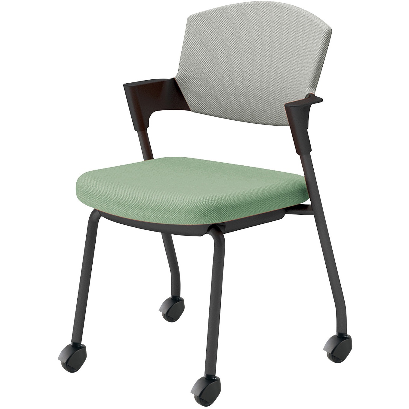 K17-B22CG-2JE22 会議用イス プロッティ キャスター背座クッションタイプ(配送・組立サービス付き) コクヨ ブラック スタッキング可(4脚) 肘掛あり K17-B22CG-2JE22