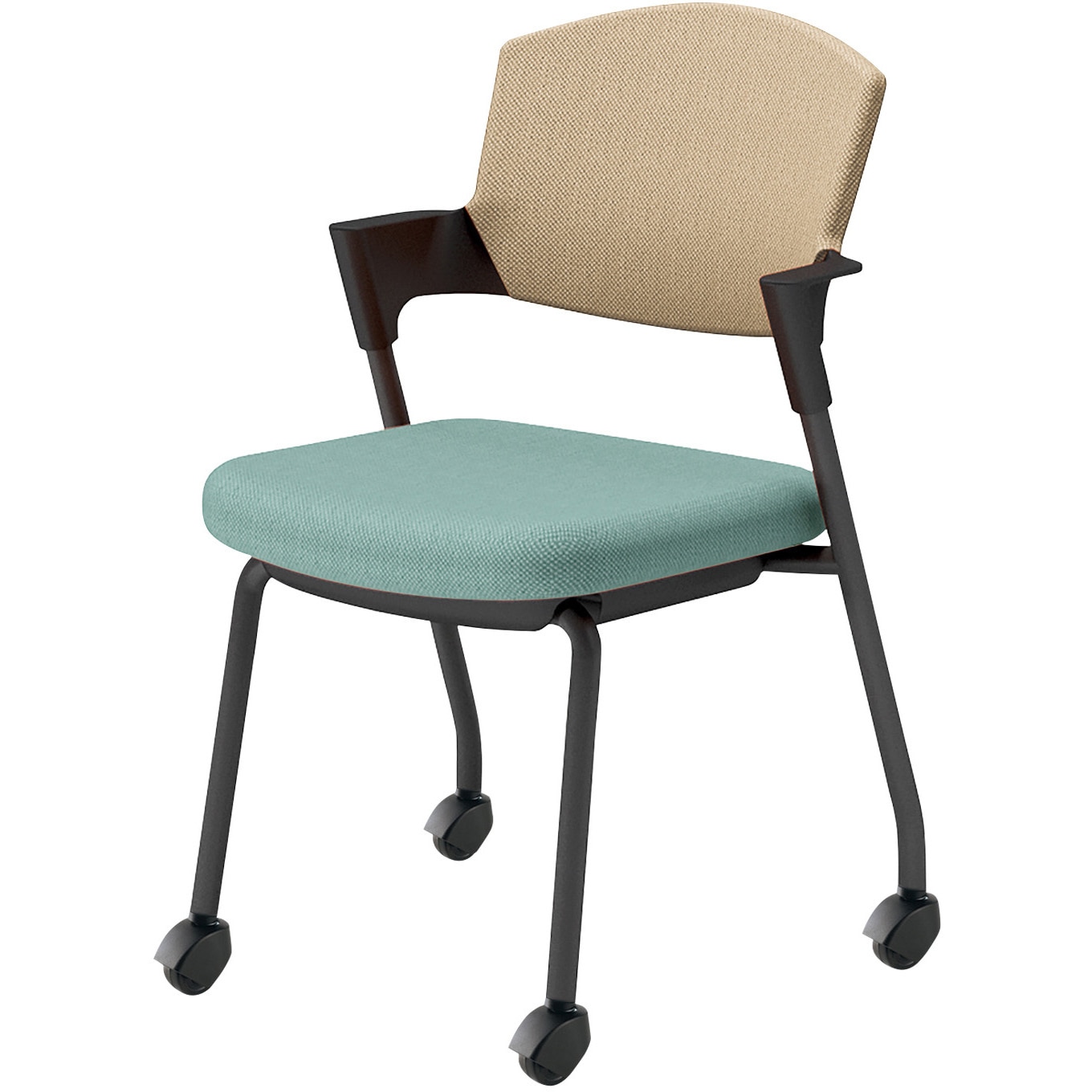 K17-B22CG-391K2 会議用イス プロッティ キャスター背座クッションタイプ(配送・組立サービス付き) コクヨ ブラック スタッキング可(4脚) 肘掛あり K17-B22CG-391K2