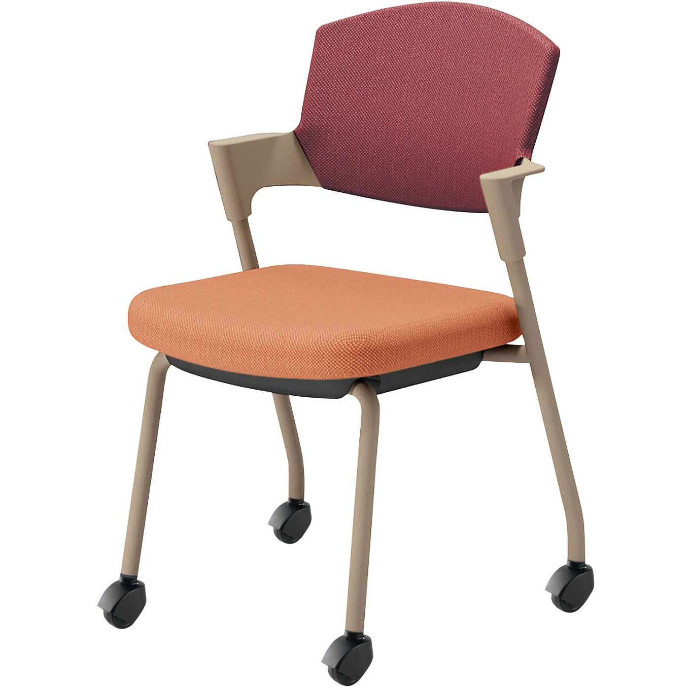 K17-Z22CG-0YAG2 会議用イス プロッティ キャスター背座クッションタイプ(配送・組立サービス付き) コクヨ ベージュ スタッキング可(4脚) 肘掛あり K17-Z22CG-0YAG2