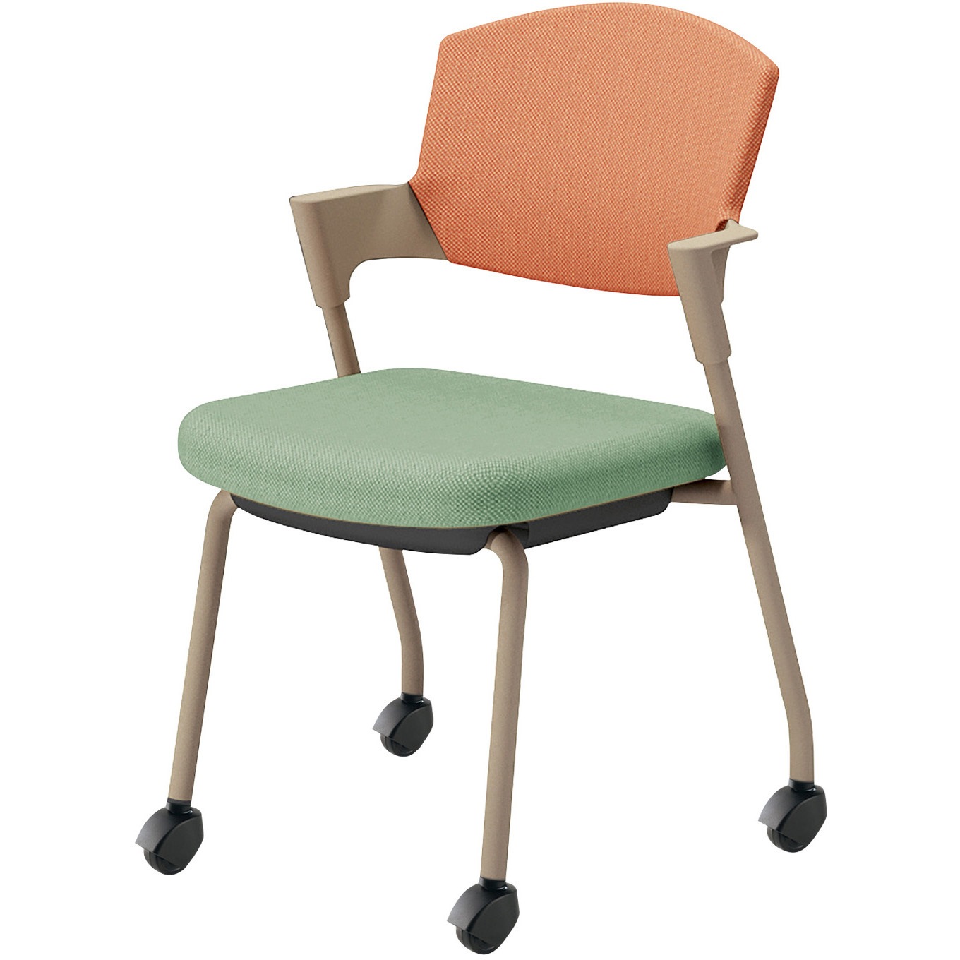 K17-Z22CG-2J0Y2 会議用イス プロッティ キャスター背座クッションタイプ(配送・組立サービス付き) コクヨ ベージュ スタッキング可(4脚) 肘掛あり K17-Z22CG-2J0Y2