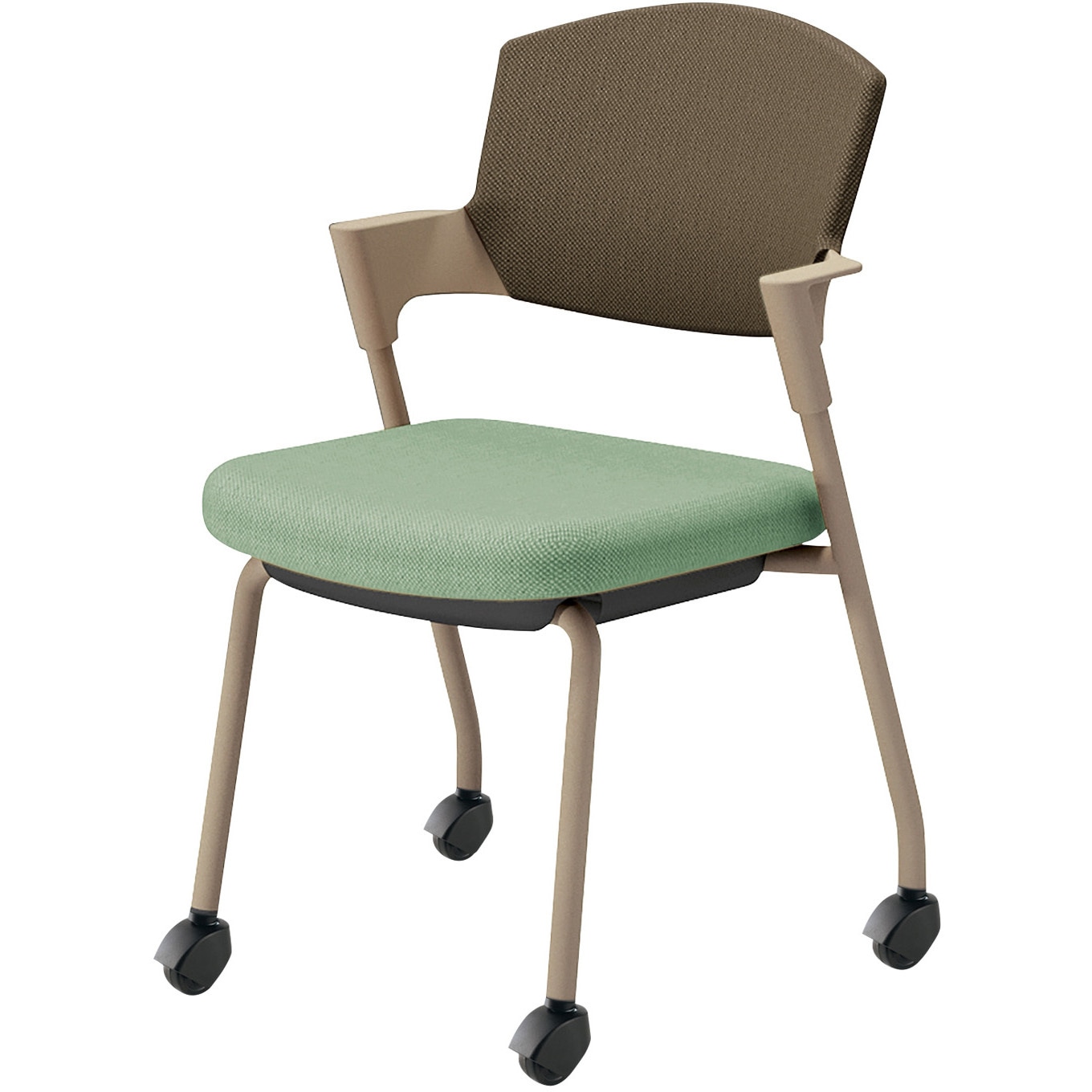 K17-Z22CG-2JM62 会議用イス プロッティ キャスター背座クッションタイプ(配送・組立サービス付き) コクヨ ベージュ スタッキング可(4脚) 肘掛あり K17-Z22CG-2JM62