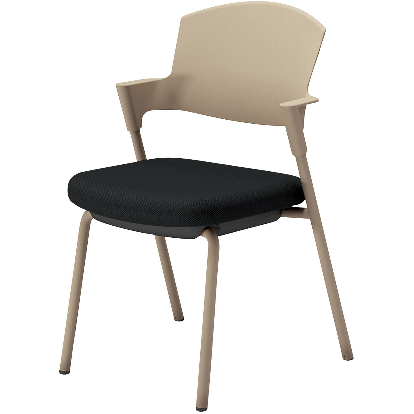 K17-Z01CZ-E6X2 会議用イス プロッティ 固定脚 背樹脂タイプ(配送・組立サービス付き) コクヨ スタッキング可(4脚) 肘掛あり ベージュ 質量6.1kg 高さ815mm幅520mm奥行530mm  K17-Z01CZ-E6X2
