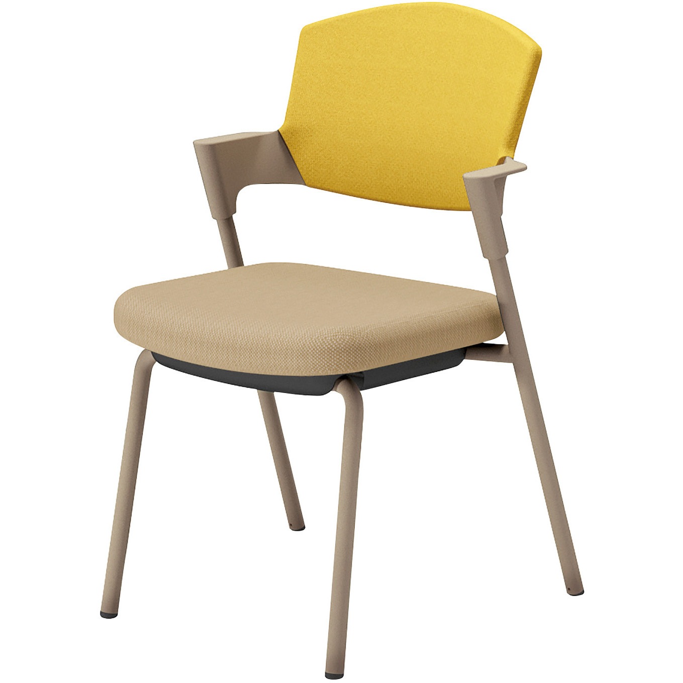 K17-Z02CZ-1K1S2 会議用イス プロッティ 固定脚 背座クッションタイプ(配送・組立サービス付き) コクヨ ベージュ スタッキング可(4脚) 肘掛あり K17-Z02CZ-1K1S2