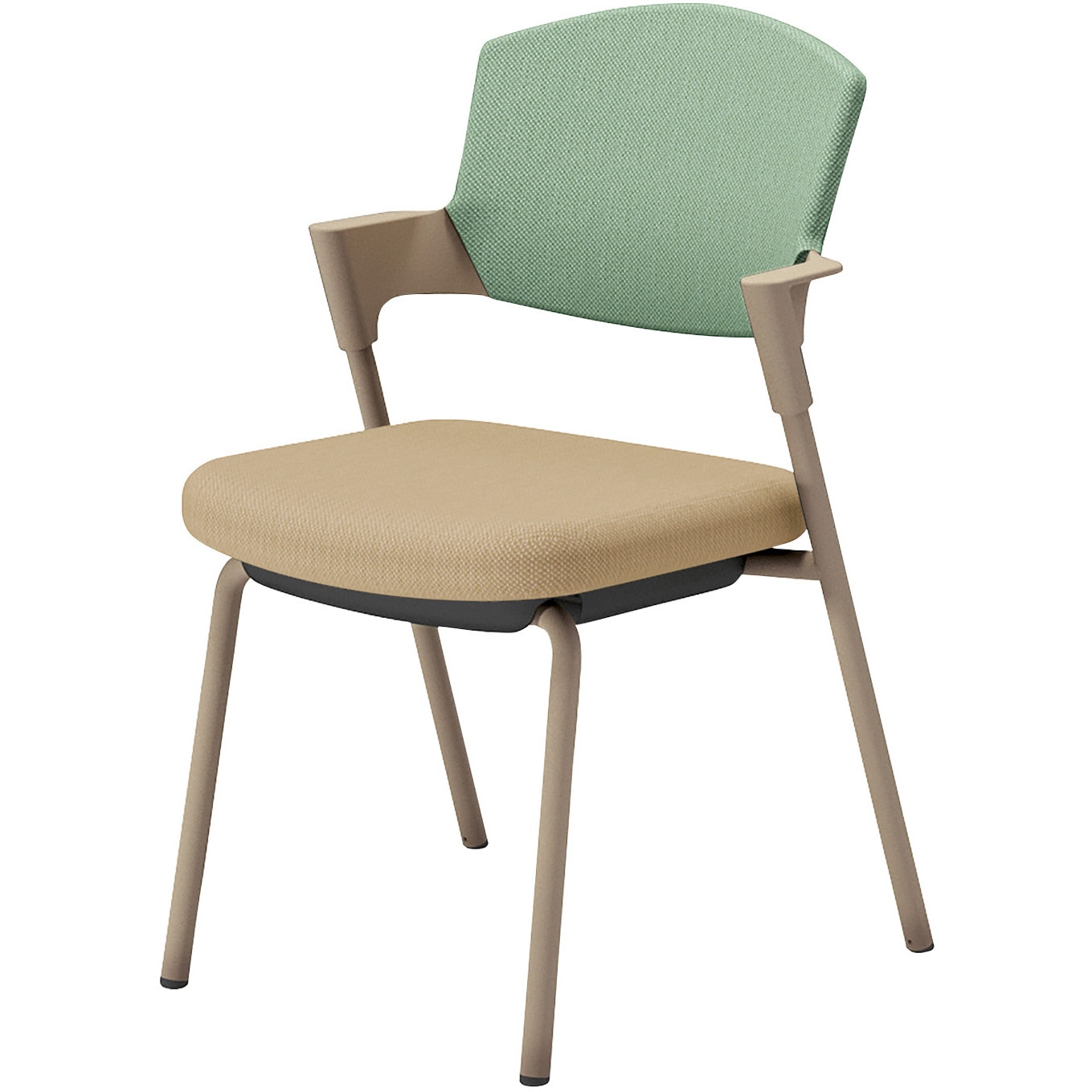 K17-Z02CZ-1K2J2 会議用イス プロッティ 固定脚 背座クッションタイプ(配送・組立サービス付き) コクヨ ベージュ スタッキング可(4脚) 肘掛あり K17-Z02CZ-1K2J2