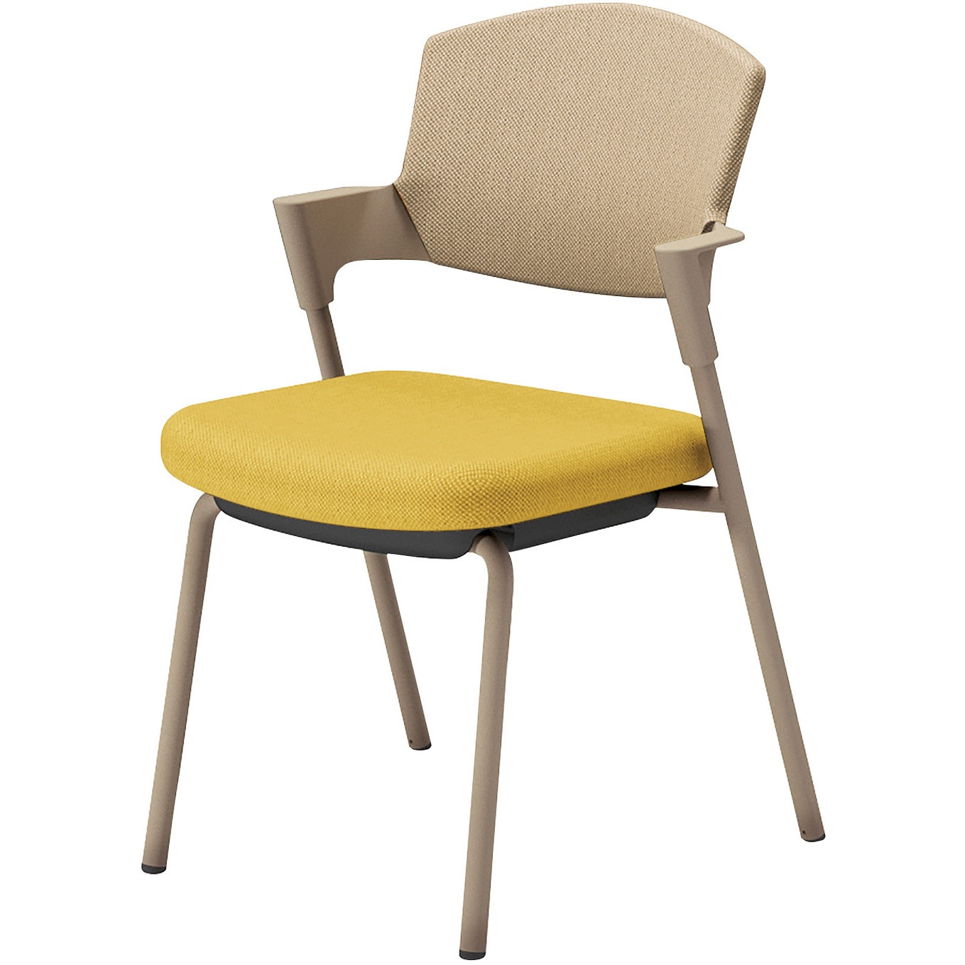 K17-Z02CZ-1S1K2 会議用イス プロッティ 固定脚 背座クッションタイプ(配送・組立サービス付き) コクヨ ベージュ スタッキング可(4脚) 肘掛あり K17-Z02CZ-1S1K2