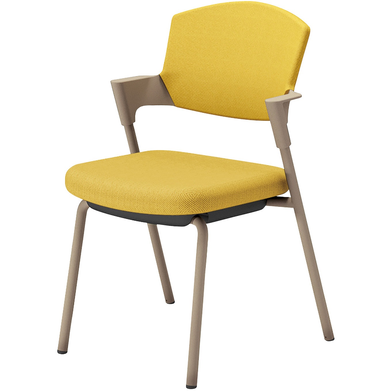 K17-Z02CZ-1S1S2 会議用イス プロッティ 固定脚 背座クッションタイプ(配送・組立サービス付き) コクヨ ベージュ スタッキング可(4脚) 肘掛あり オリーブイエロー  K17-Z02CZ-1S1S2