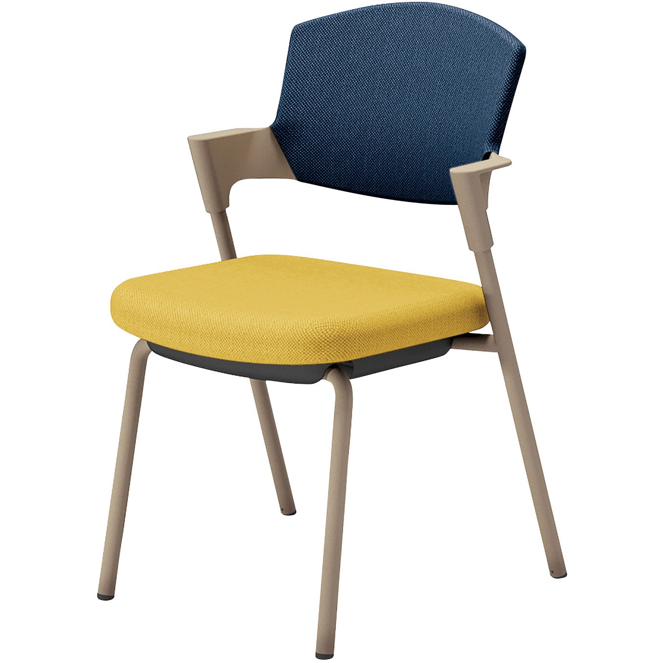 K17-Z02CZ-1ST72 会議用イス プロッティ 固定脚 背座クッションタイプ(配送・組立サービス付き) コクヨ ベージュ スタッキング可(4脚) 肘掛あり オリーブイエロー ネイビー  K17-Z02CZ-1ST72