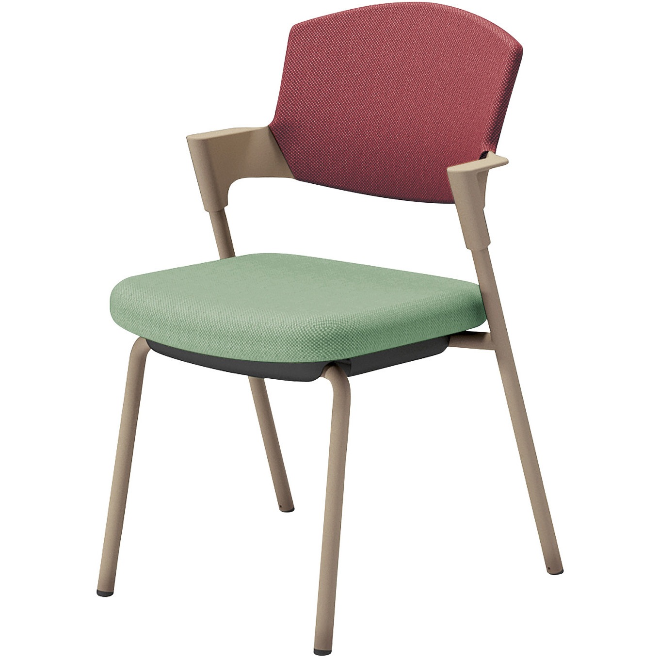 K17-Z02CZ-2JAG2 会議用イス プロッティ 固定脚 背座クッションタイプ(配送・組立サービス付き) コクヨ ベージュ スタッキング可(4脚) 肘掛あり K17-Z02CZ-2JAG2