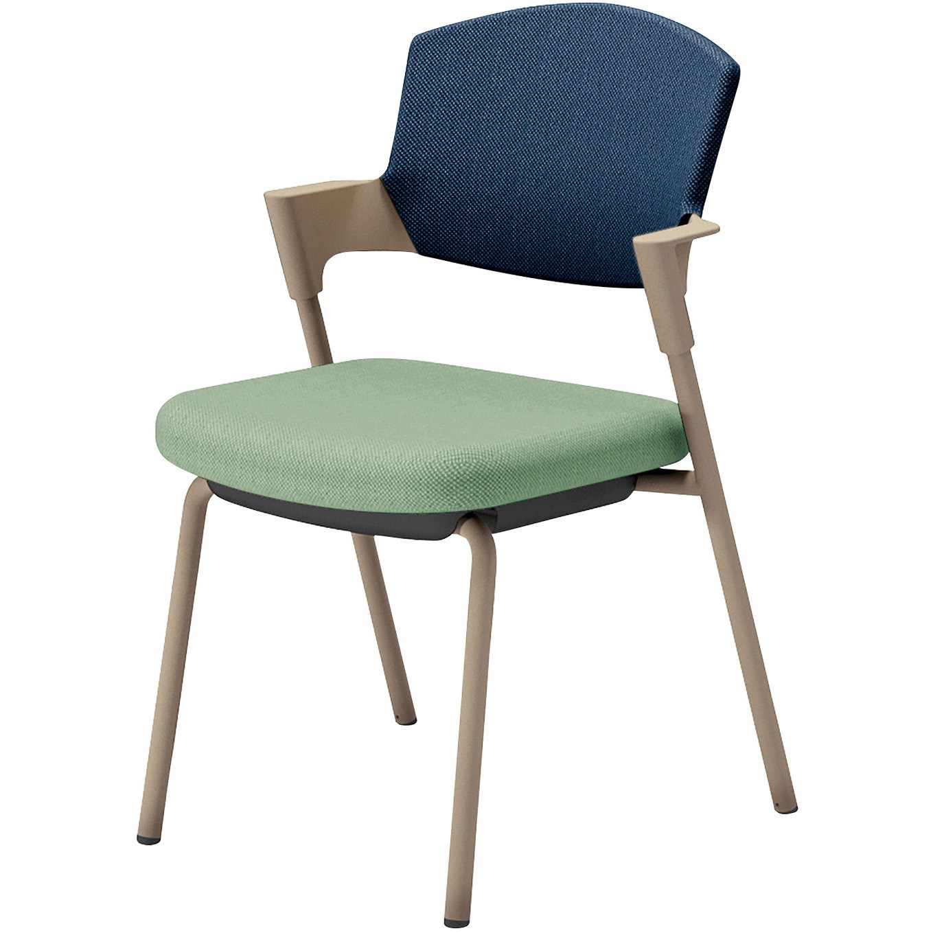 K17-Z02CZ-2JT72 会議用イス プロッティ 固定脚 背座クッションタイプ(配送・組立サービス付き) コクヨ ベージュ スタッキング可(4脚) 肘掛あり オパールグリーン ネイビー  K17-Z02CZ-2JT72