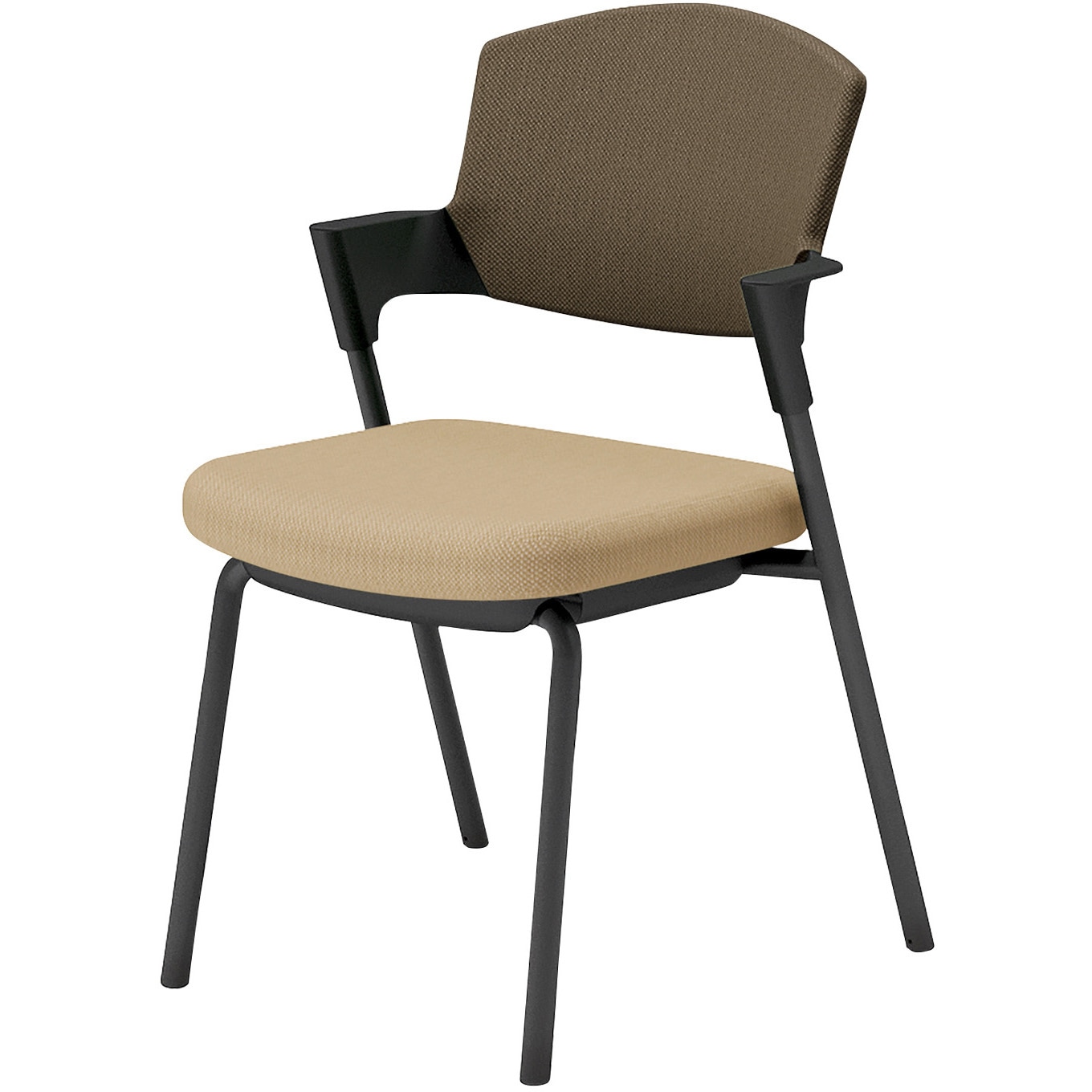 K17-B02CZ-1KM62 会議用イス プロッティ 固定脚 背座クッションタイプ(配送・組立サービス付き) コクヨ ブラック スタッキング可(4脚) 肘掛あり ソフトベージュ  K17-B02CZ-1KM62 36,980円