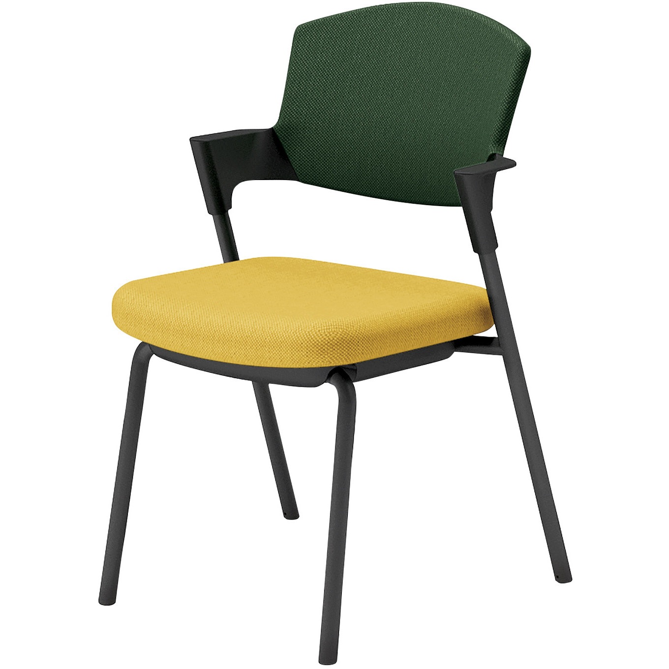 K17-B02CZ-1SQ62 会議用イス プロッティ 固定脚 背座クッションタイプ(配送・組立サービス付き) コクヨ ブラック スタッキング可(4脚) 肘掛あり K17-B02CZ-1SQ62