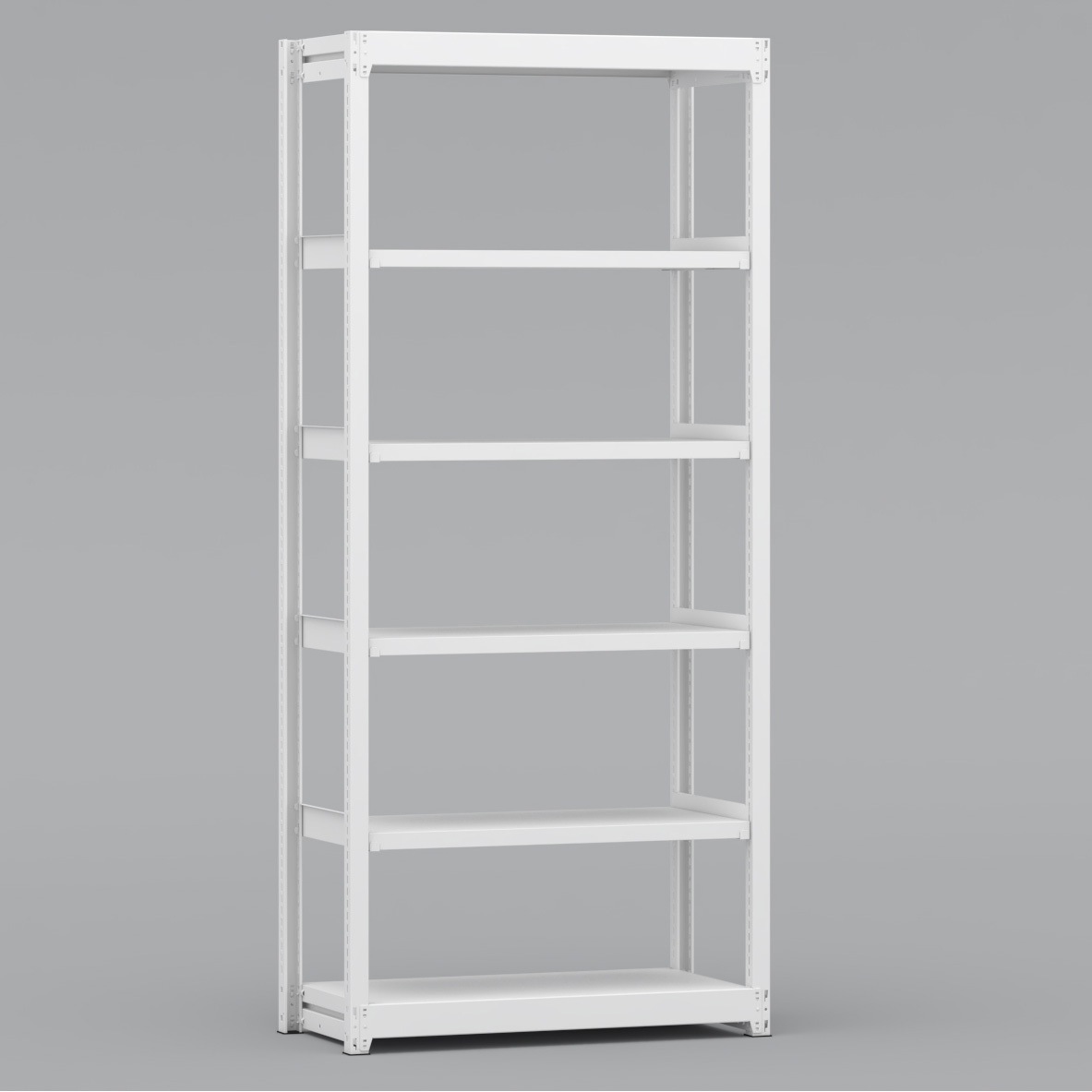 BLL371-456SOR 中軽量棚 150kg 単体1連 金剛(KONGO) ホワイト色 スチール 荷重1000kg 高さ2100mm奥行450mm  BLL371-456SOR