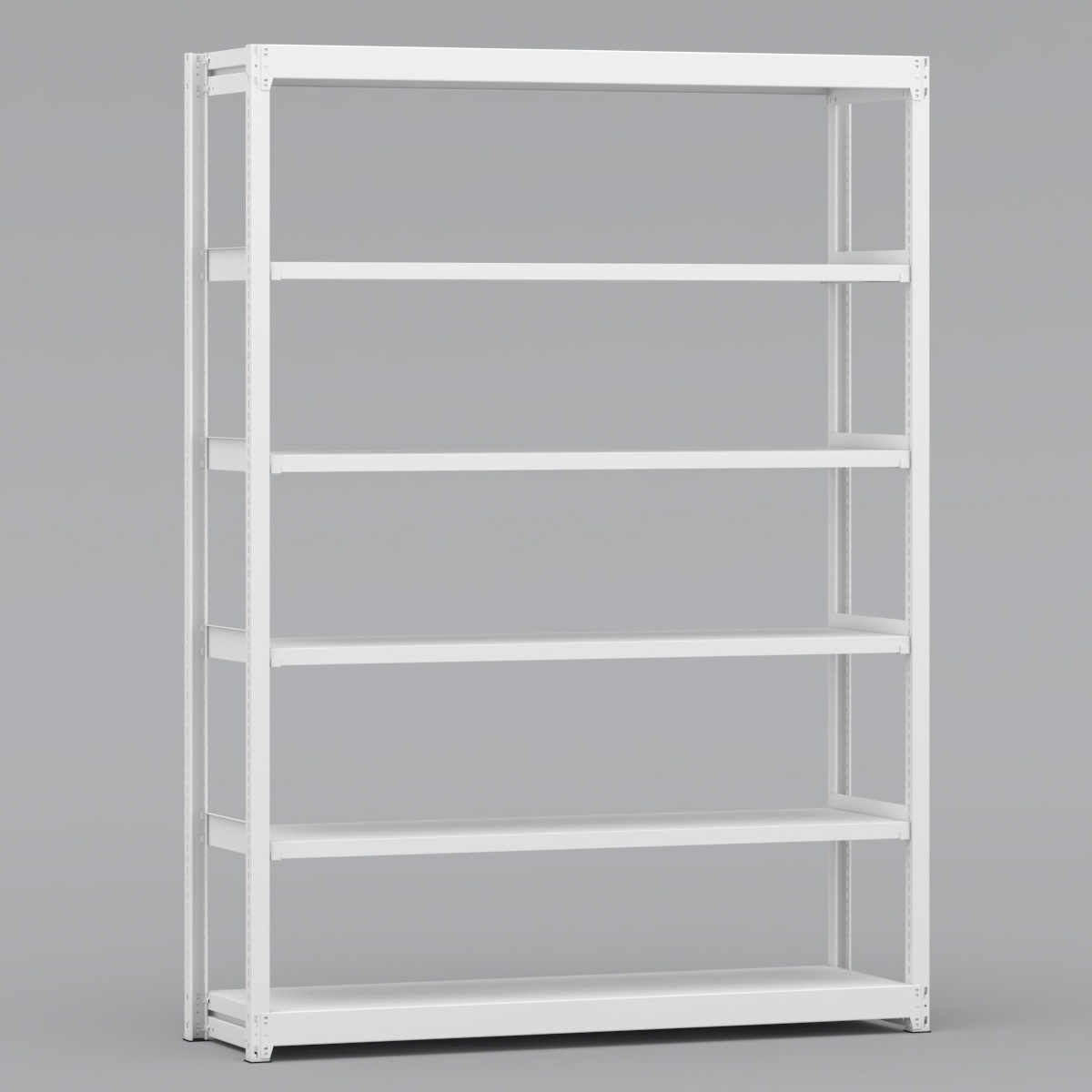 BLL571-456SOR 中軽量棚 150kg 単体1連 金剛(KONGO) ホワイト色 スチール 荷重1000kg 高さ2100mm奥行450mm  BLL571-456SOR