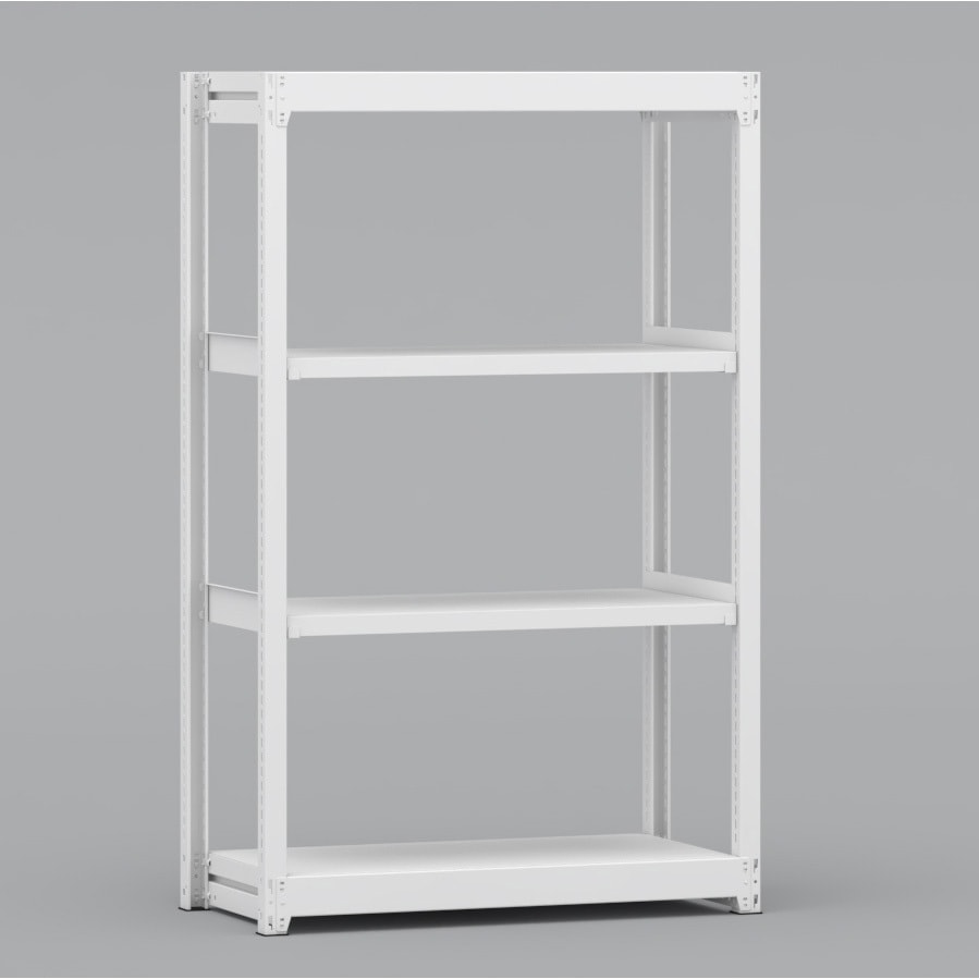 BLL351-454SOR 中軽量棚 150kg 単体1連 金剛(KONGO) ホワイト色 スチール 荷重1000kg 高さ1500mm奥行450mm  BLL351-454SOR