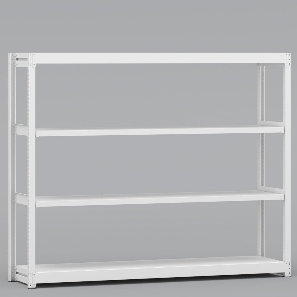 BLL651-454SOR 中軽量棚 150kg 単体1連 金剛(KONGO) ホワイト色 スチール 荷重1000kg 高さ1500mm奥行450mm  BLL651-454SOR