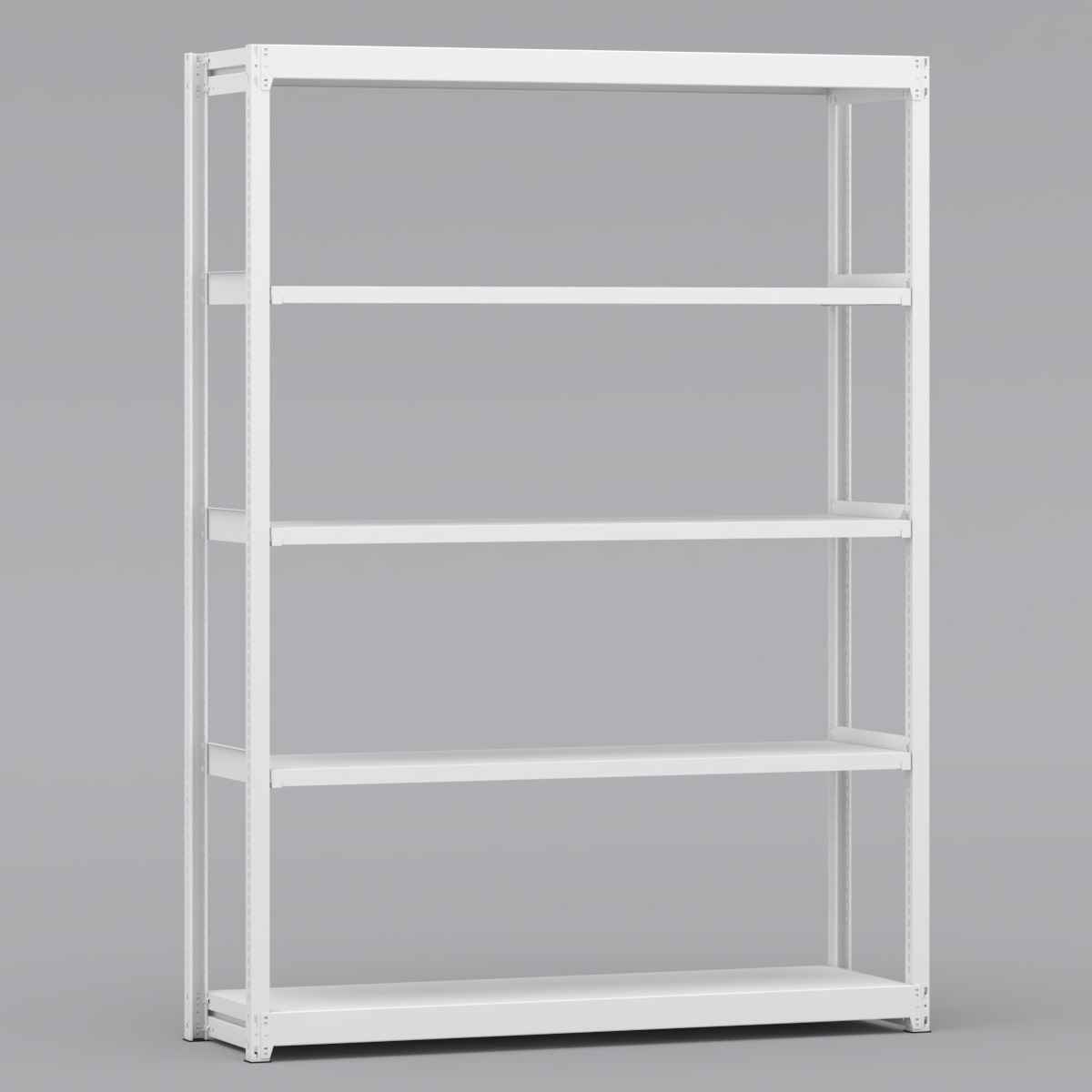 BLL571-455SOR 中軽量棚 150kg 単体1連 金剛(KONGO) ホワイト色 スチール 荷重1000kg 高さ2100mm奥行450mm  BLL571-455SOR