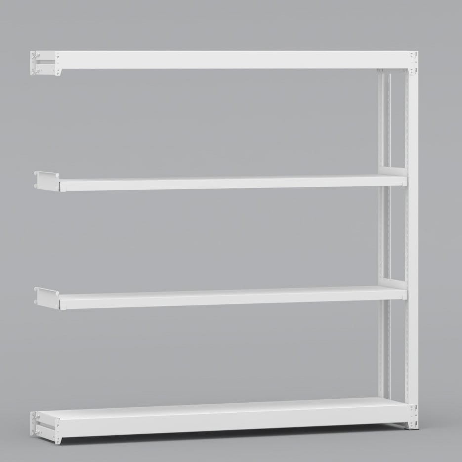 BLL551-304SAR 中軽量棚 150kg 連結1連 金剛(KONGO) スチール ホワイト色 高さ1500mm BLL551-304SAR