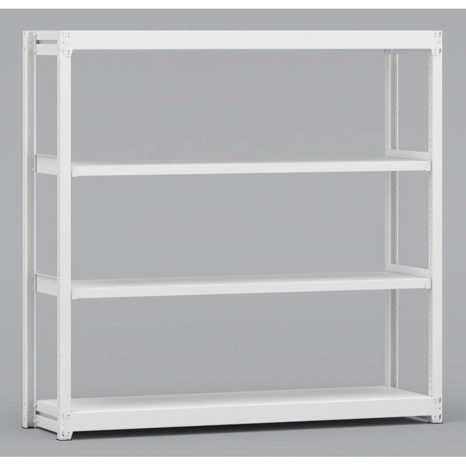 BLM551-454SOR 中軽量棚 200kg 単体1連 金剛(KONGO) ホワイト色 スチール 荷重1000kg 高さ1500mm奥行450mm  BLM551-454SOR