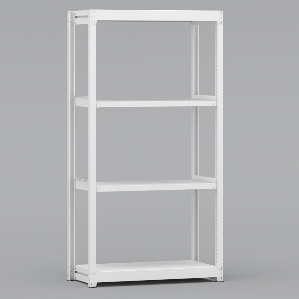 BLM361-454SOR 中軽量棚 200kg 単体1連 金剛(KONGO) ホワイト色 スチール 荷重1000kg 高さ1800mm奥行450mm  BLM361-454SOR
