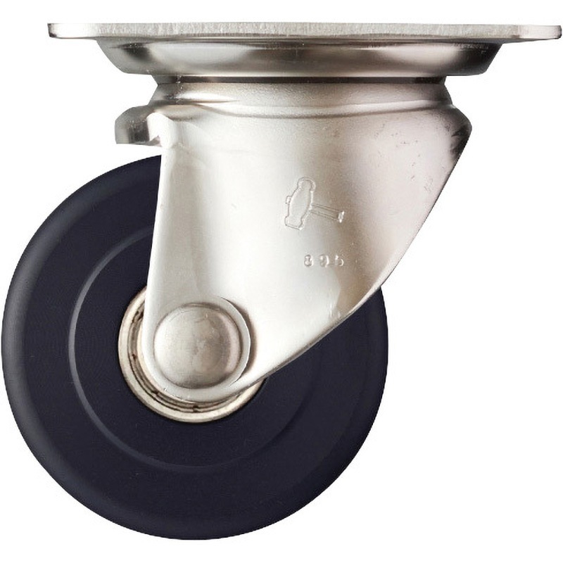 540S0H-MCB75 プレート式キャスター 低床式重荷重用 自在 MCナイロンB車 ステンレス ハンマーキャスター ラジアルボールベアリング入り 許容荷重400daN 取付高100mm  540S0H-MCB75