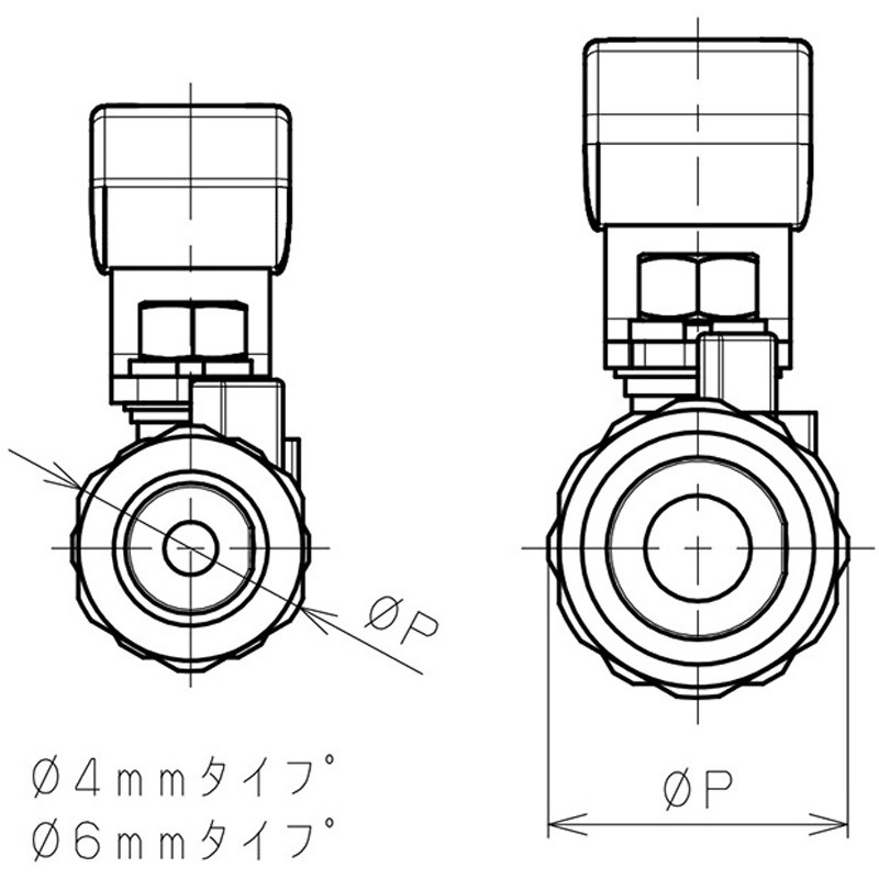 NSBV10-66 ステンレスボールバルブ1ピースタイプ(ワンタッチ継手付) 1