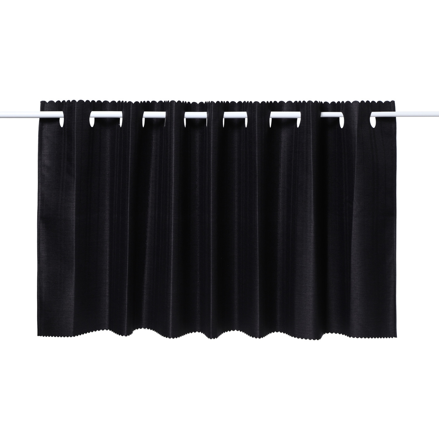 CS2075 ブラック 90×100cm 完全遮光カフェカーテン フォレストリンク 幅90cm高さ100cm