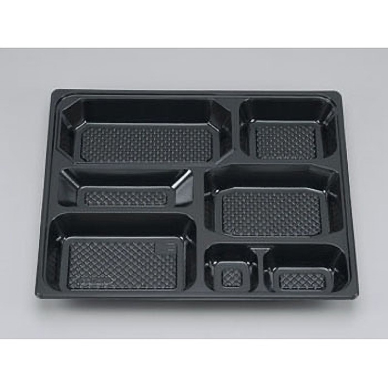 U-76-B 弁当容器  中皿 シーピー化成 黒色  1ケース(20枚×8袋) U-76-B