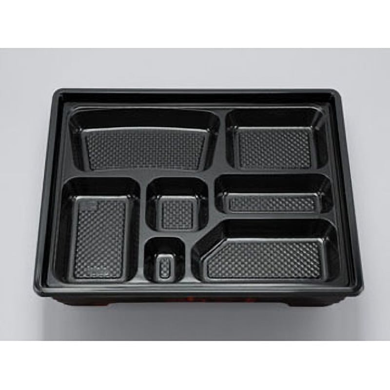 U-77-B 弁当容器  中皿 シーピー化成 黒色  1ケース(20枚×6袋) U-77-B