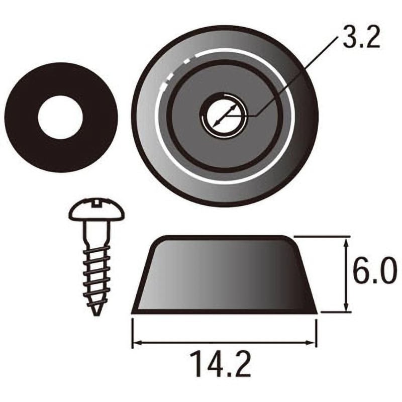 6323 額縁用裏ゴム 1箱(500個) 福井金属工芸 【通販サイトMonotaRO】