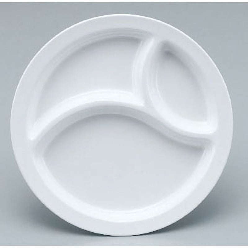 3ツ切ランチ皿(アイボリー) スリーライン 仕切り皿・ランチプレート