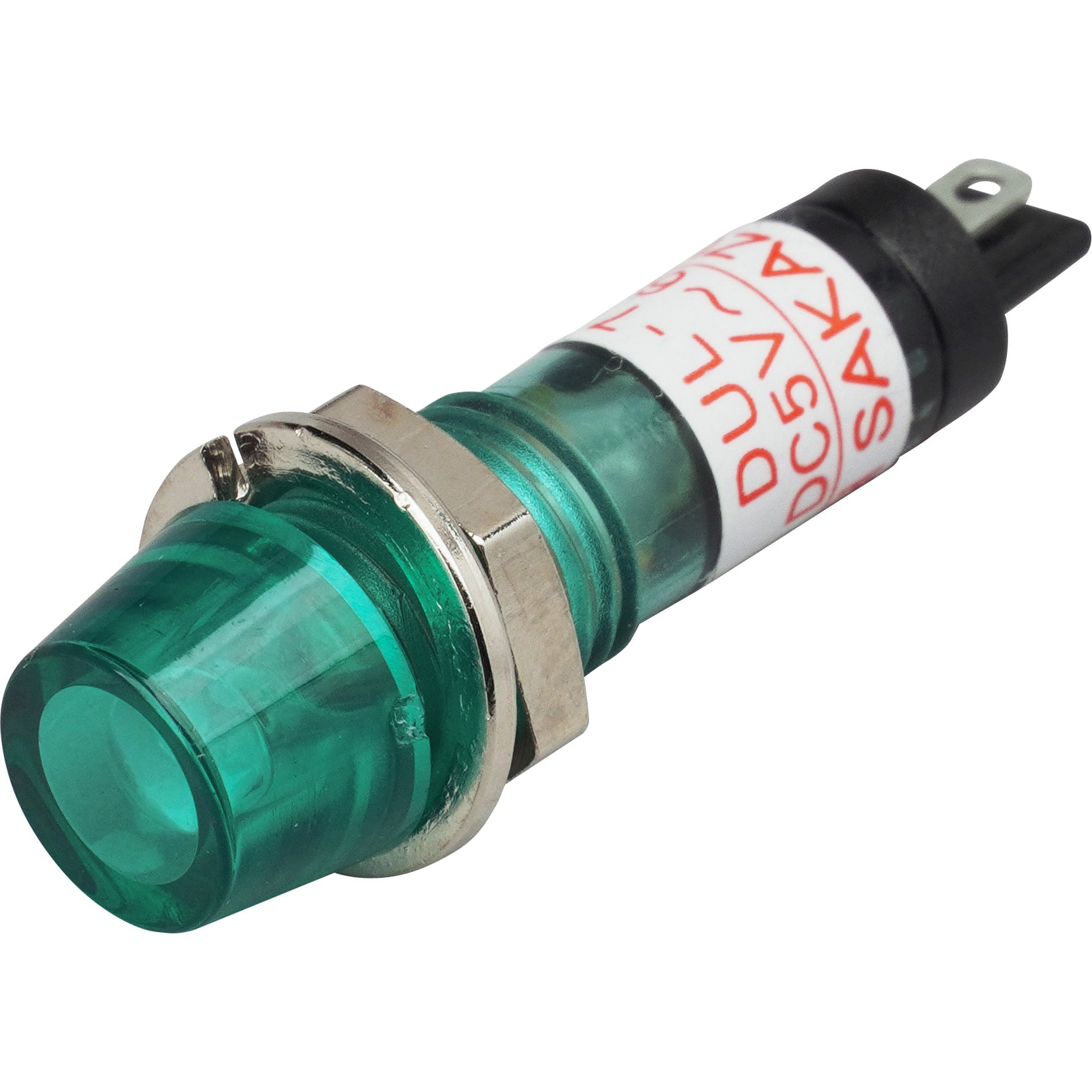 モールドフレーム形防水・防滴(IP65)超高輝度LED表示灯 Φ7 DC5～60V 発光色:緑