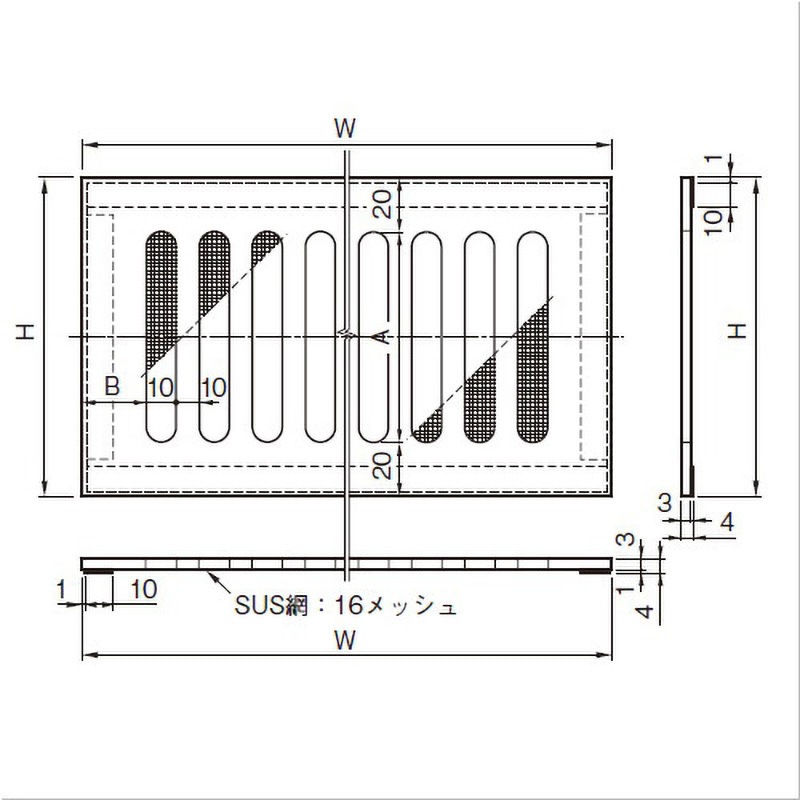 床下換気孔120 網付 1セット ACE(エース) 【通販モノタロウ】