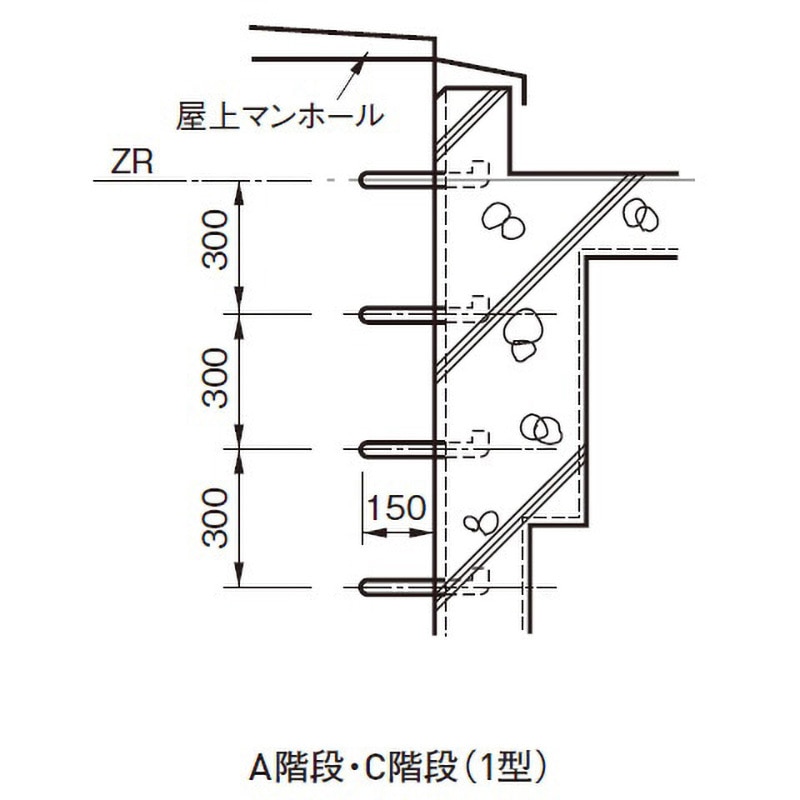 2型 S-56タラップ ACE(エース) 寸法Φ19×400×380mm - 【通販モノタロウ】