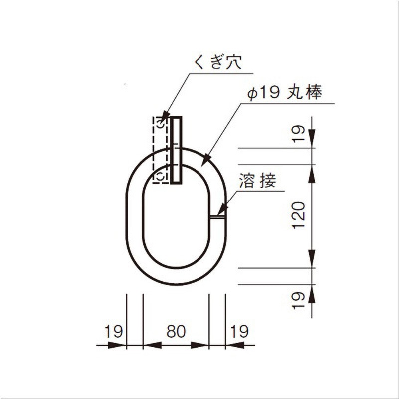 38型 KU吊金具 ACE(エース) 研磨 耐荷重1000kg 【通販モノタロウ】