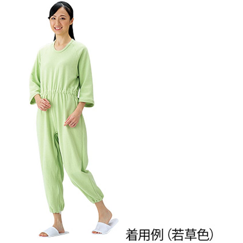 介護寝巻 (つなぎタイプ) マツハシ 男女兼用 ブルー色 サイズL 【通販