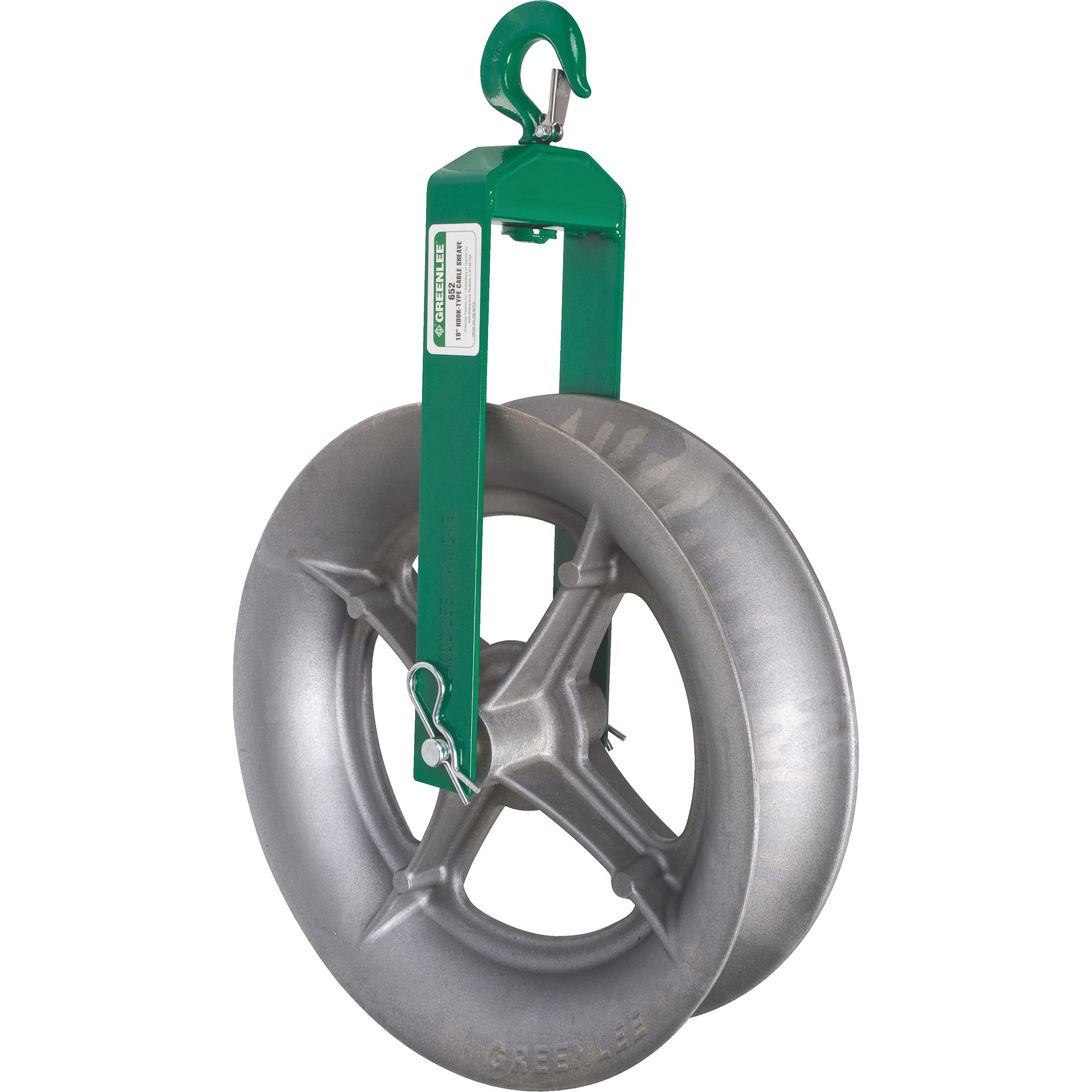 652 フックタイプケーブル滑車 Greenlee 直径(ローラー)457mm