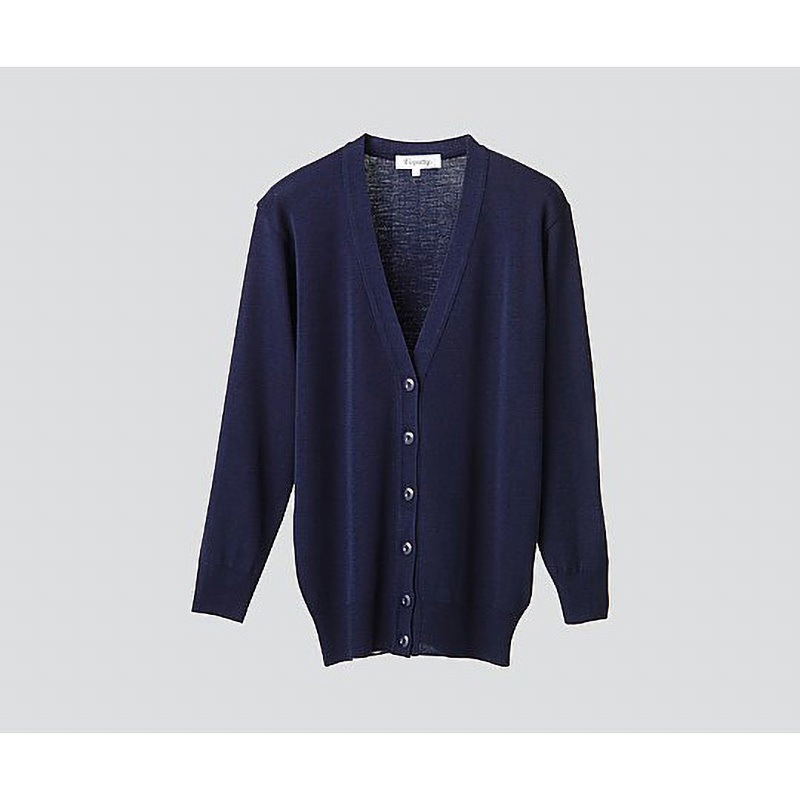D-1002 抗ピル長袖ロングカーディガン D-PHASE(ディーフェイズ) ネイビー色 LL  D-1002