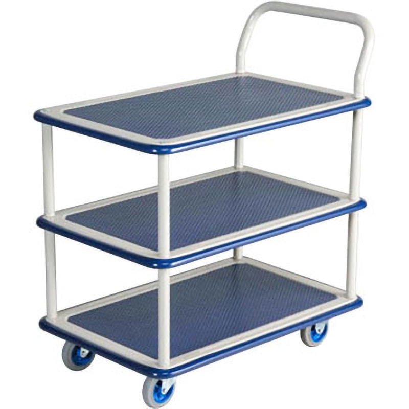 NHT-105(フットブレーキ付き) スチール段台車 金沢車輌 荷重150kg 荷台幅740mm荷台奥行480mm