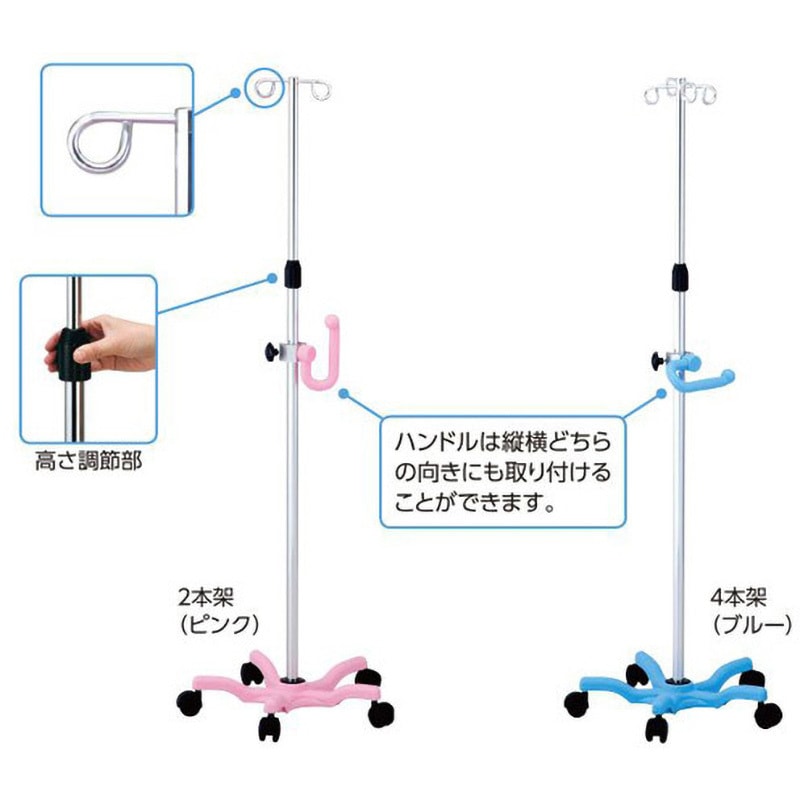 中古品】点滴スタンド ガードル イルリガードル IVスタンド 4本脚 2本