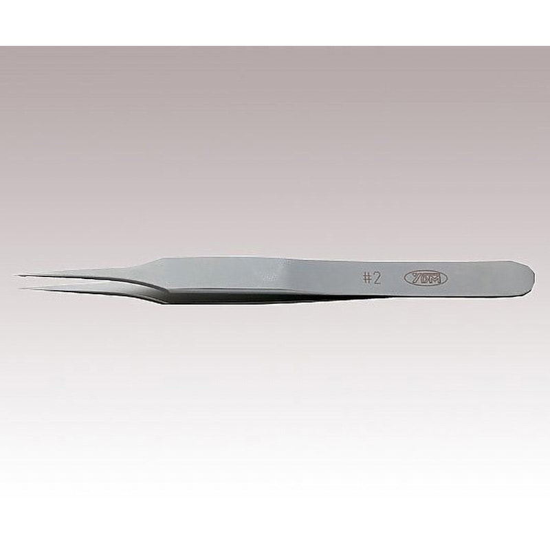 No.2 マイクロピンセット 120mm YDM 無鈎・溝なし 厚さ0.2mm