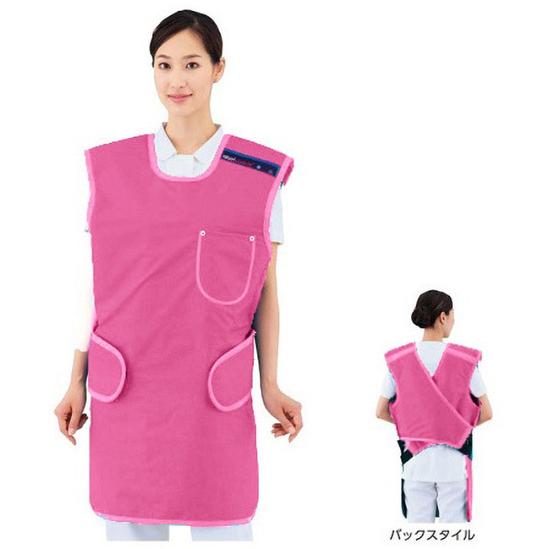 LE025XLP(ピンク) ワンタッチ防護エプロン LE025 アズワン サイズXL 1枚